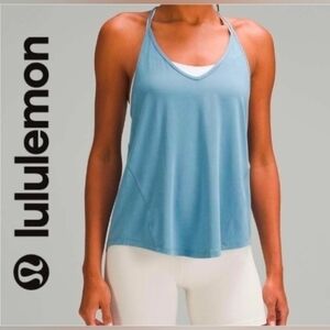Lululemon Modal-Silk Yoga Tank Top Utility Blue EUC Size 6